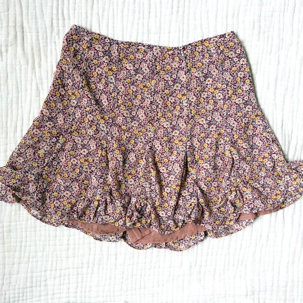 Dress Forum Floral Skort Size M Ruffle Hem Cottagecore Boho Mini Skort